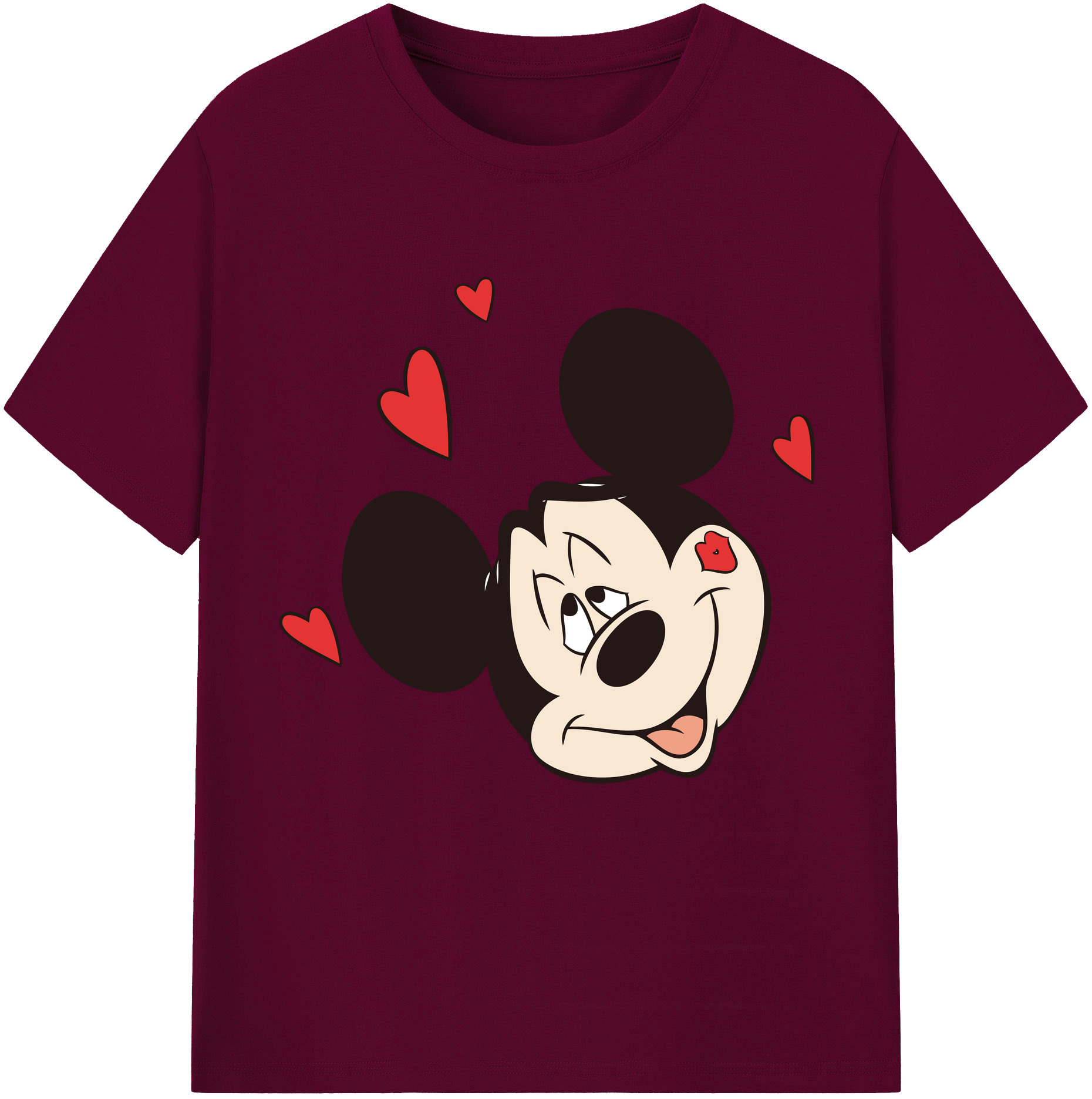 （画像用） ミッキーマウス Mickey Mouse レディースカジュアルプリントTシャツ（綿100％）
